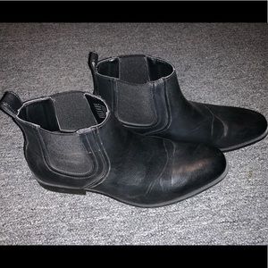 Black Leather Ankle Boots